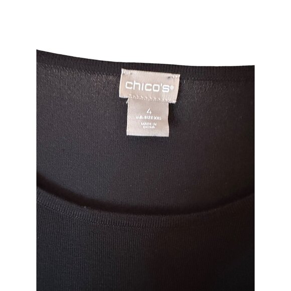 Black Long Sleeve Sweater Size XXL Rayon & Polyester Blend - Picture 3 of 4